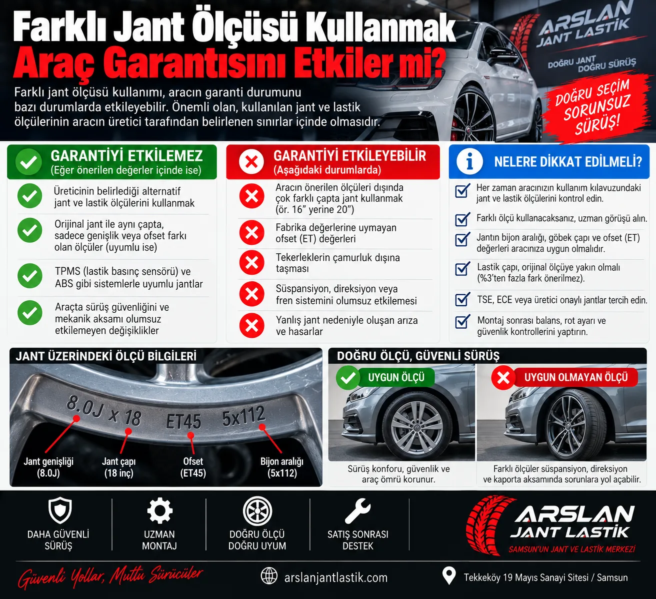 Farklı Jant Ölçüsü Kullanmak Araç Garantisini Etkiler mi?