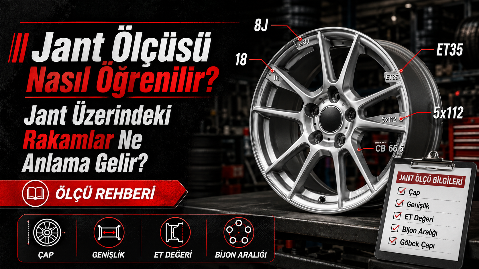 Jant Ölçüsü Nasıl Öğrenilir? Jant Üzerindeki Rakamlar Ne Anlama Gelir?
