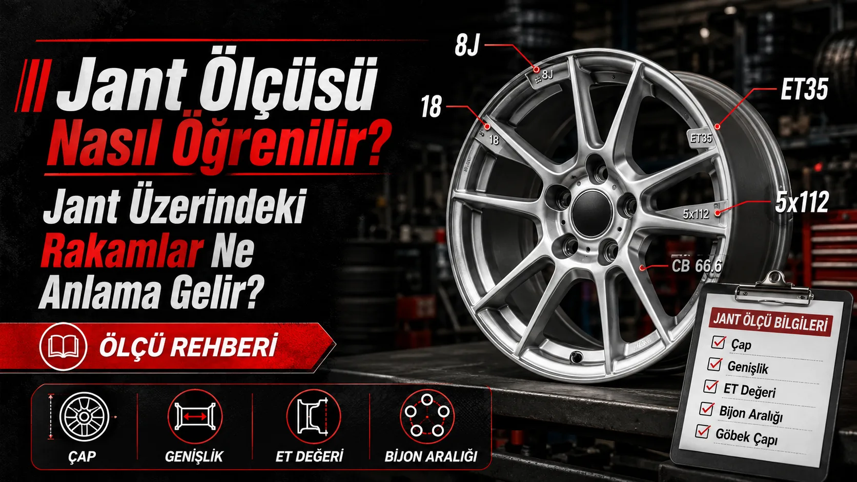 Jant Ölçüsü Nasıl Öğrenilir? Jant Üzerindeki Rakamlar Ne Anlama Gelir?