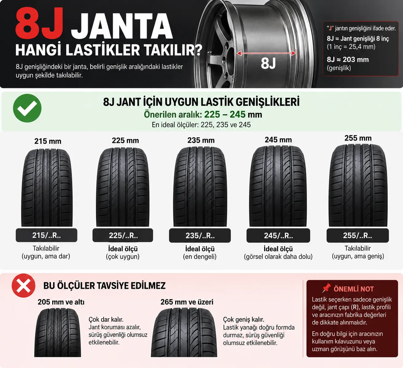 8J Janta Hangi Lastik Takılır? | İdeal Lastik Ölçüleri
