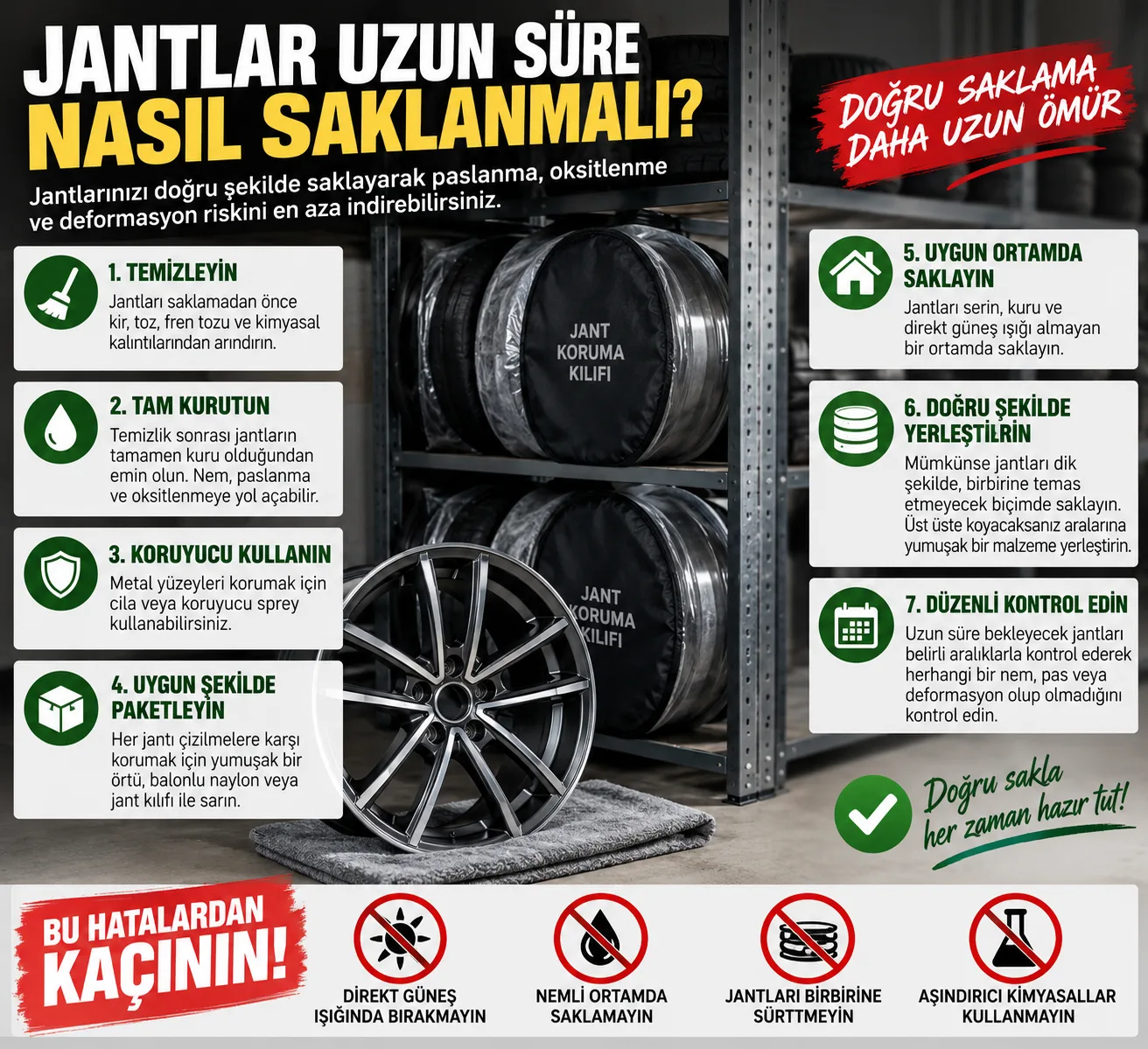 Jantlar Uzun Süre Nasıl Saklanmalı? Jant Depolama Rehberi