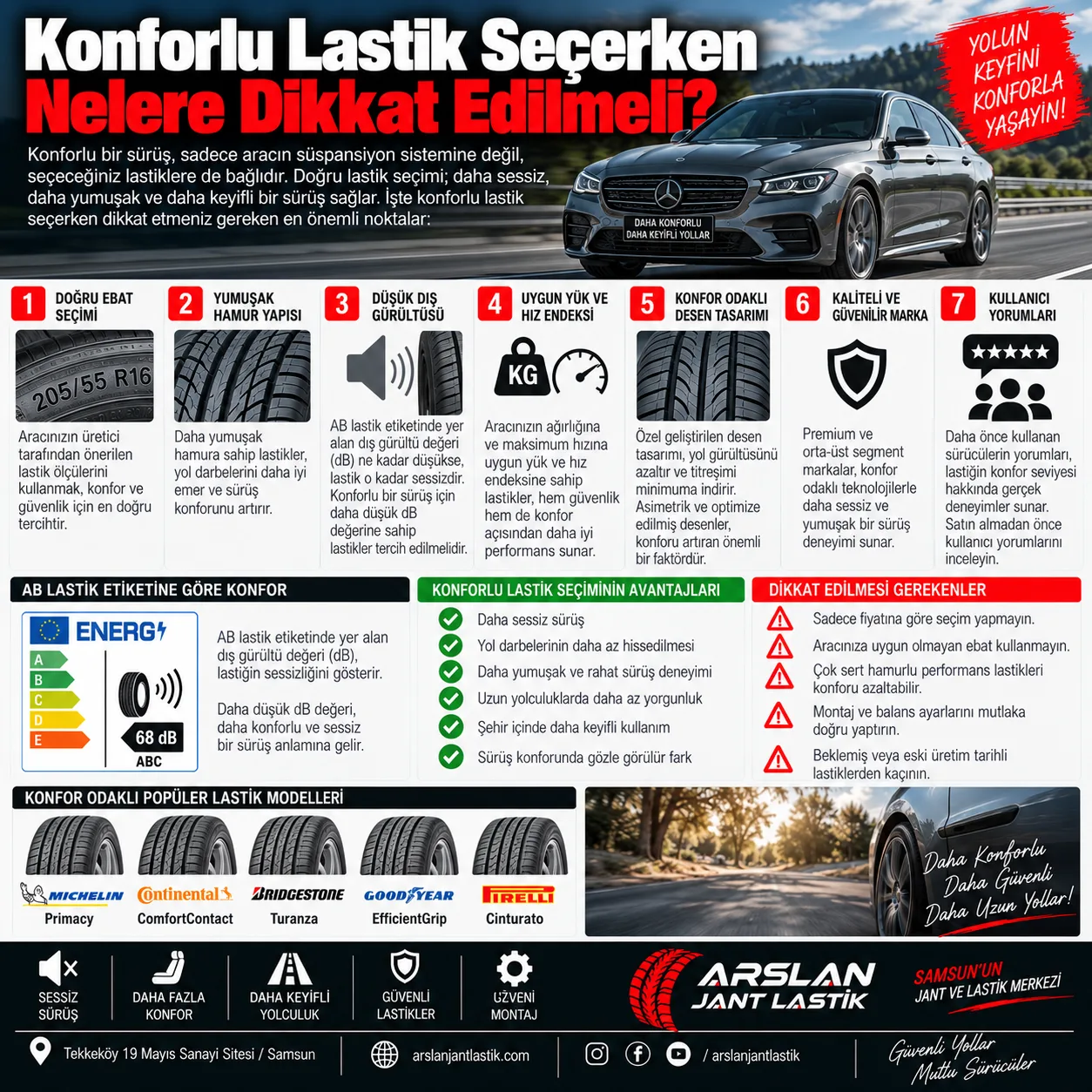 Konforlu Lastik Seçerken Nelere Dikkat Edilmeli? | Konforlu Lastik Rehberi