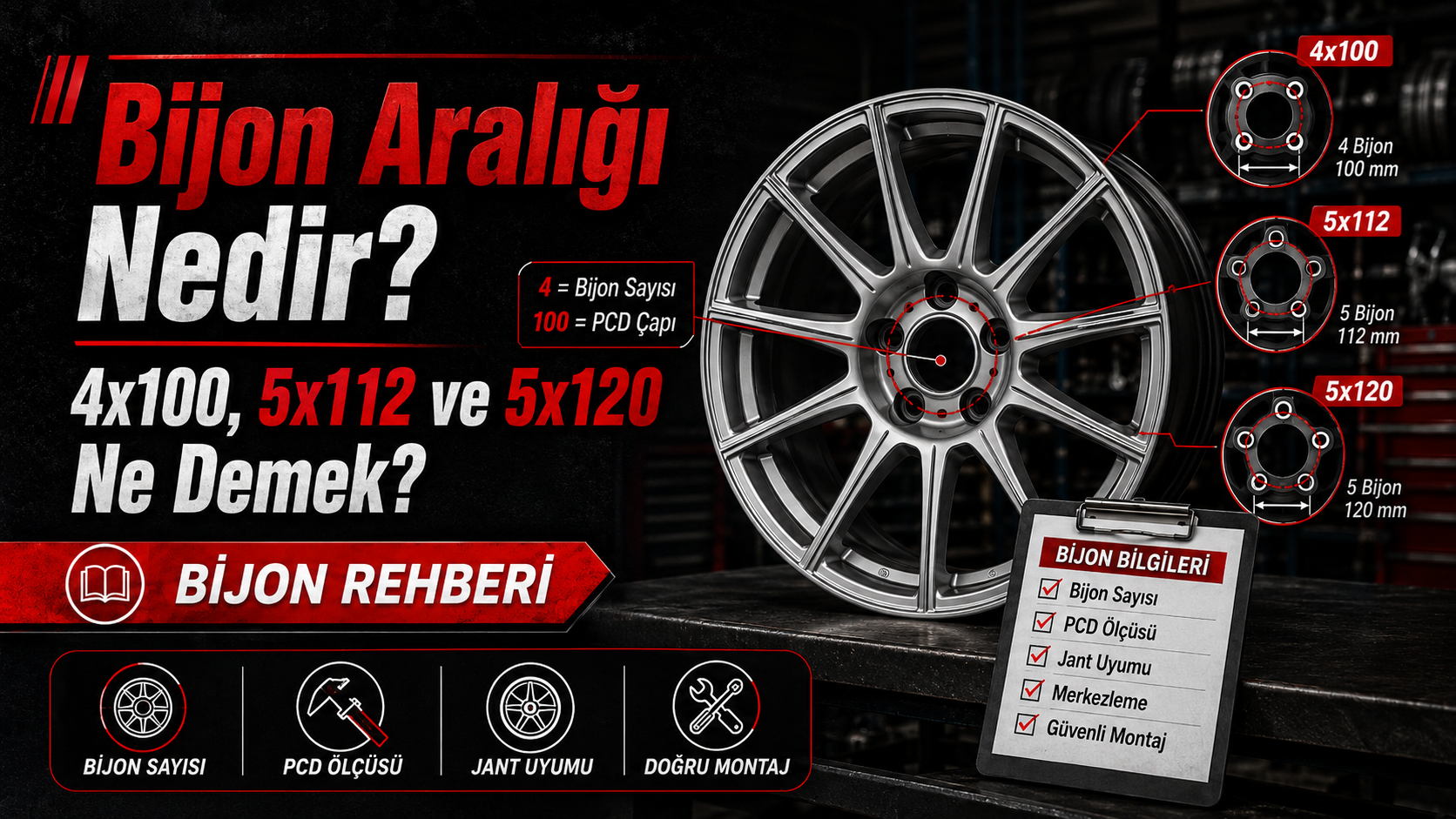 Bijon Aralığı Nedir? 4x100, 5x112 ve 5x120 Ne Demek?