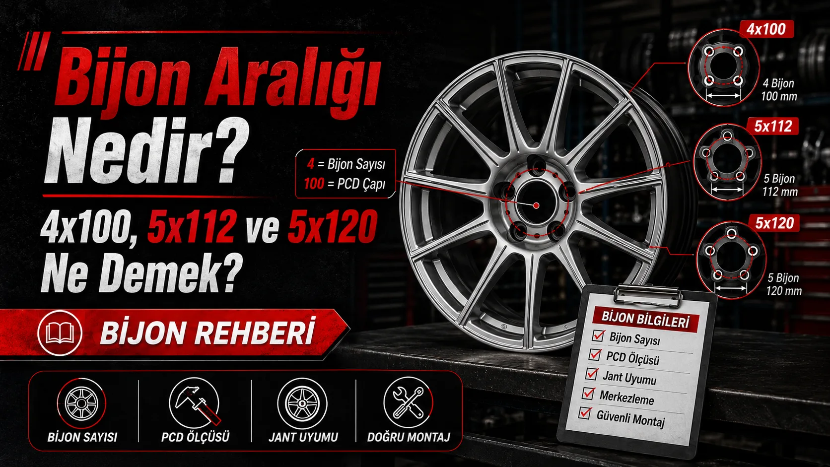 Bijon Aralığı Nedir? 4x100, 5x112 ve 5x120 Ne Demek?