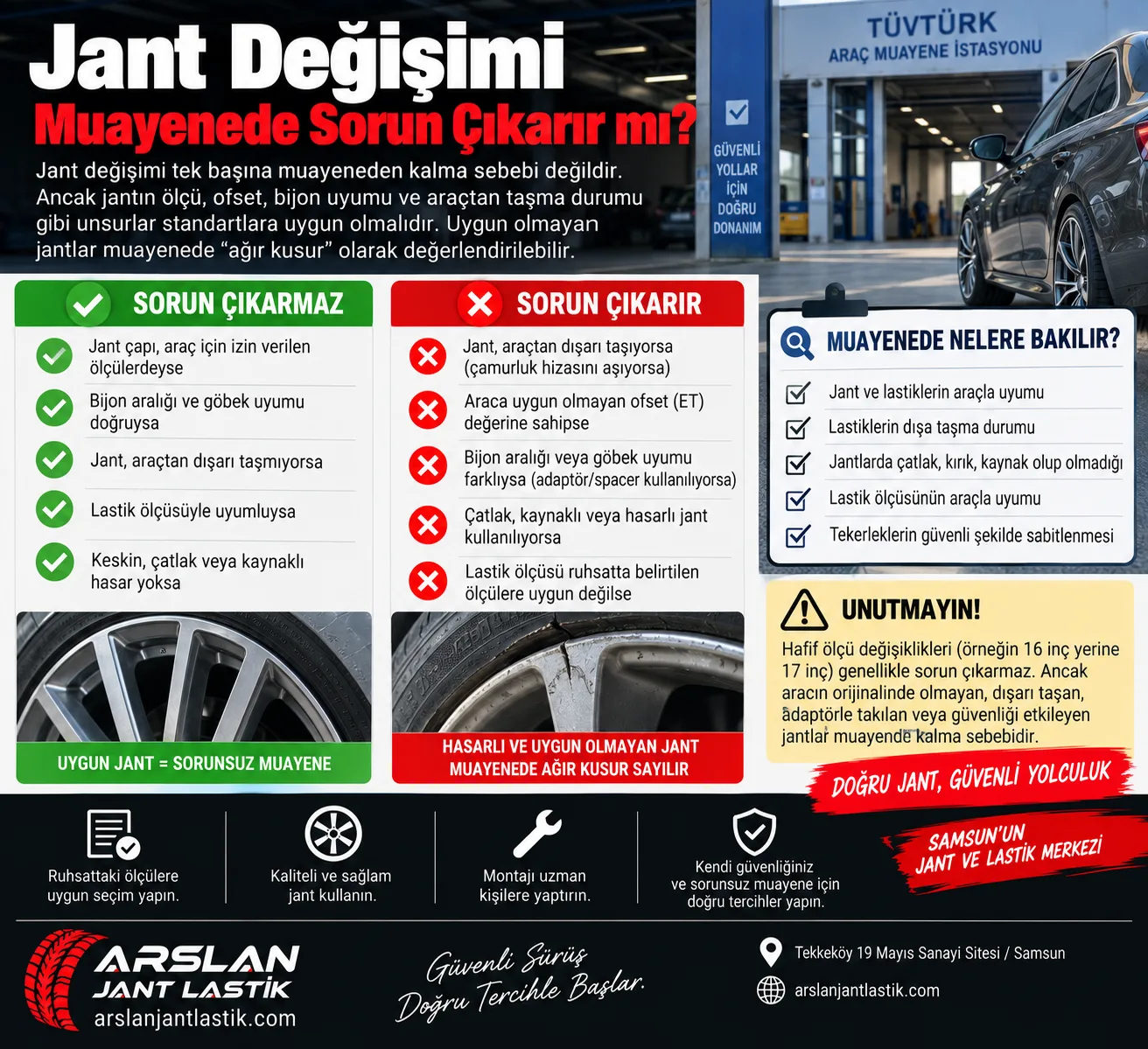 Jant Değişimi Muayenede Sorun Çıkarır mı? | TÜVTÜRK Rehberi