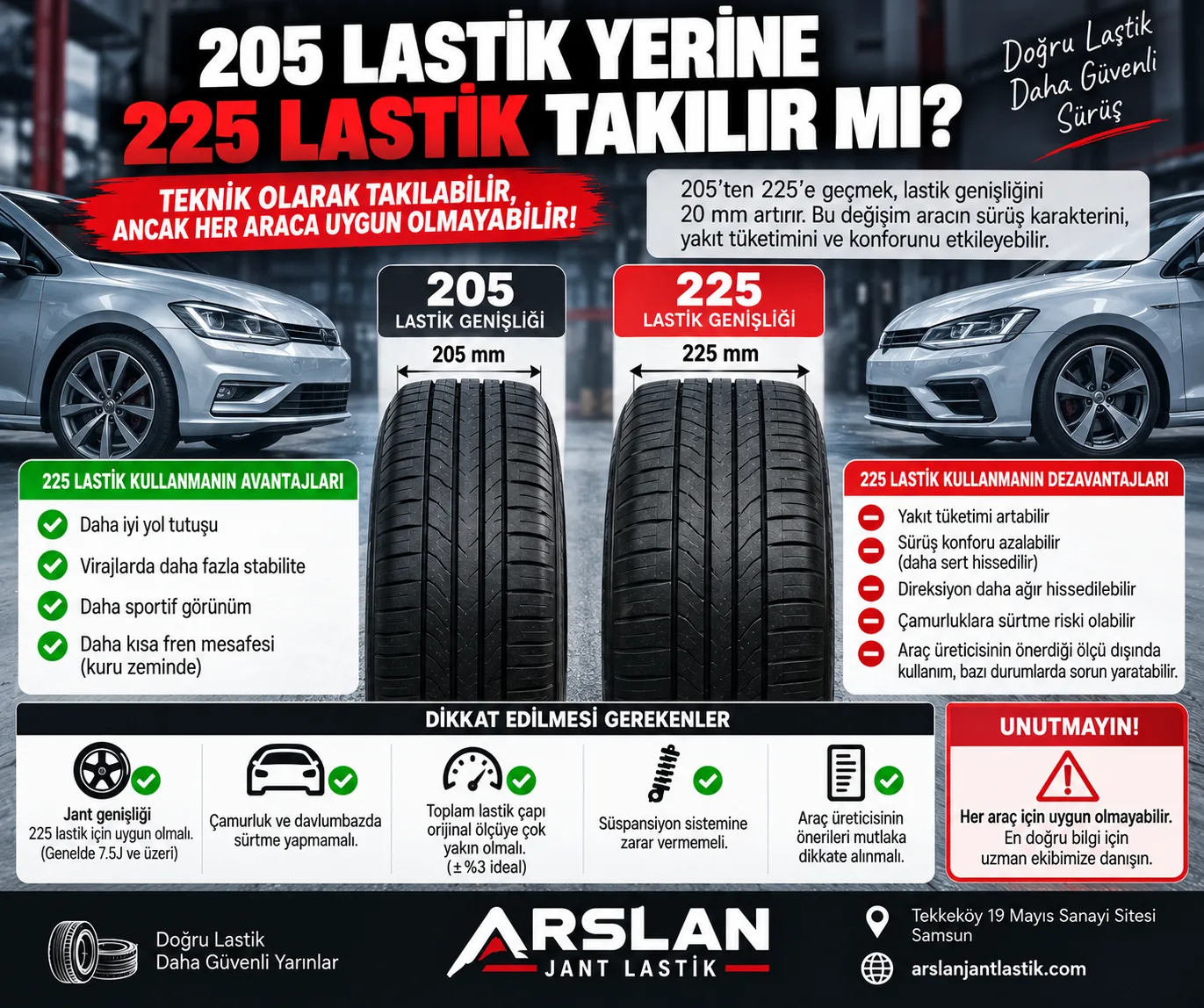 205 Lastik Yerine 225 Lastik Takılır mı? (Dönüşüm Rehberi)