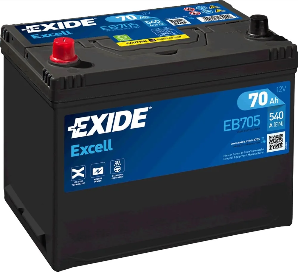 EXIDE EXCELL EB705 12V-70AH