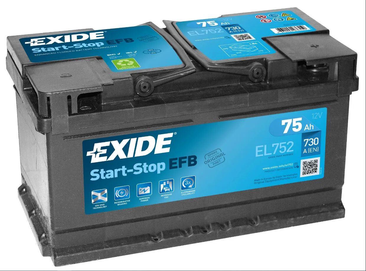 EXIDE EFB EL752 12V-75AH