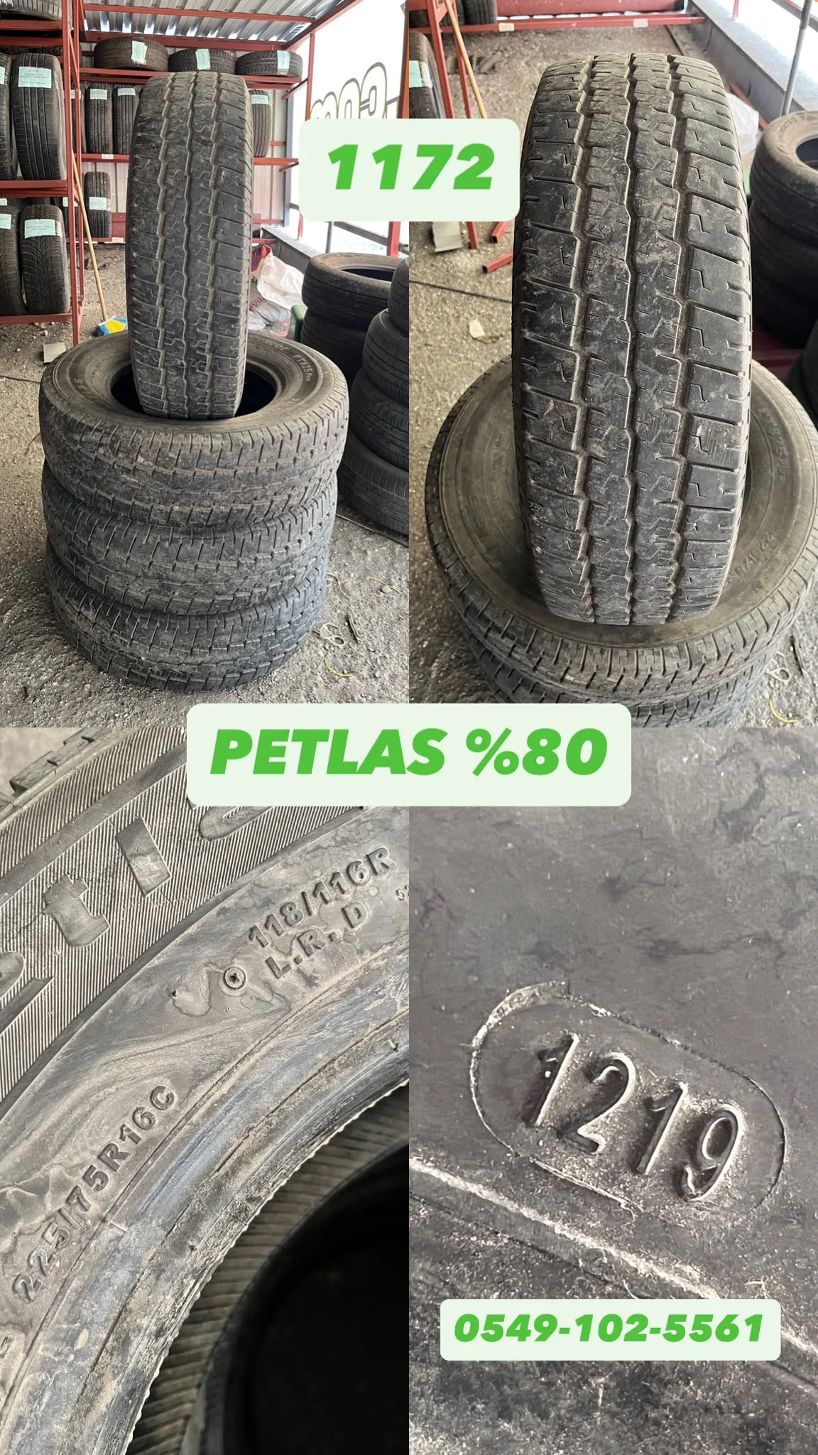 225/75R16C 118/116R PETLAS (Y19) 4 ADET